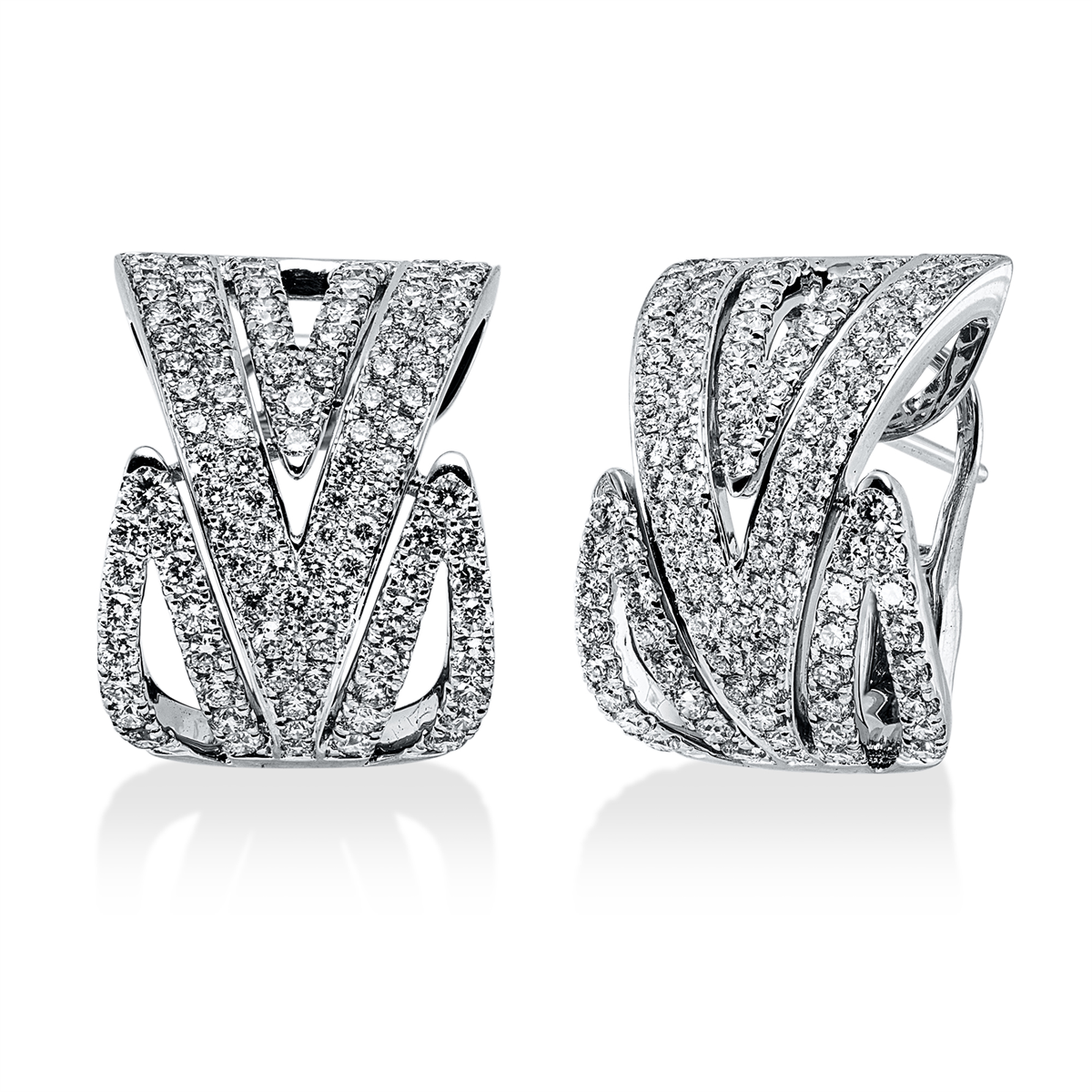 diamond full cut exclusive earrings in white gold