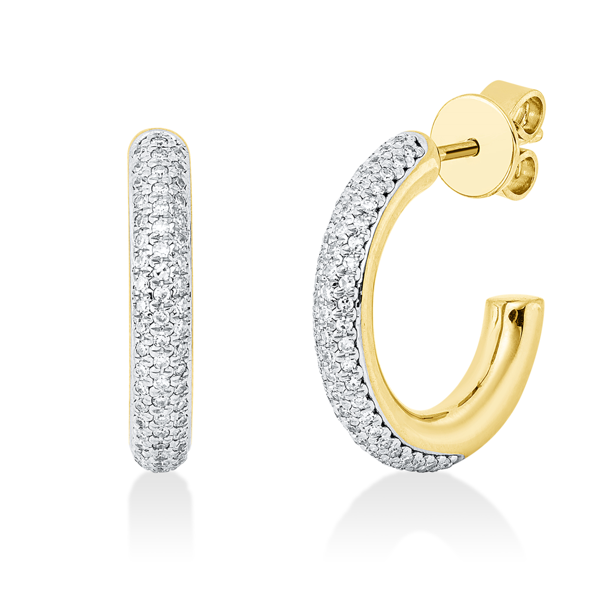 diamond single cut modern woman earrings in yellow gold / white gold