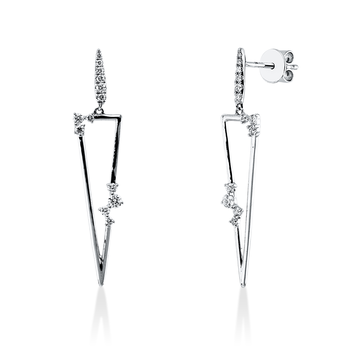 diamond full cut modern woman earrings in white gold