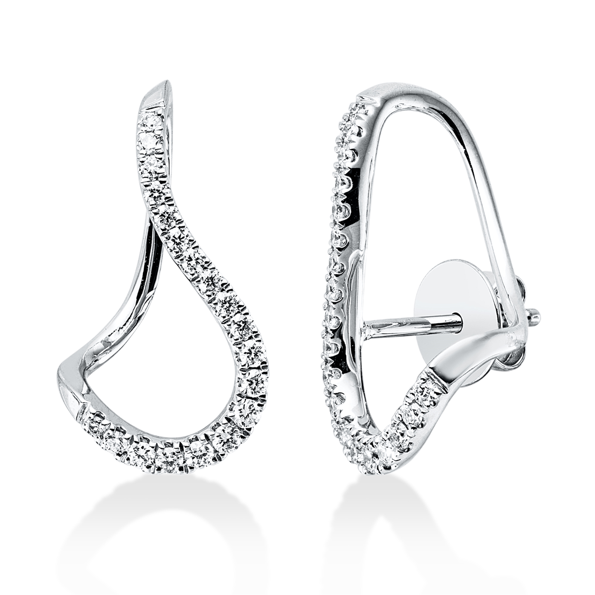 diamond full cut multi-stone earrings in white gold