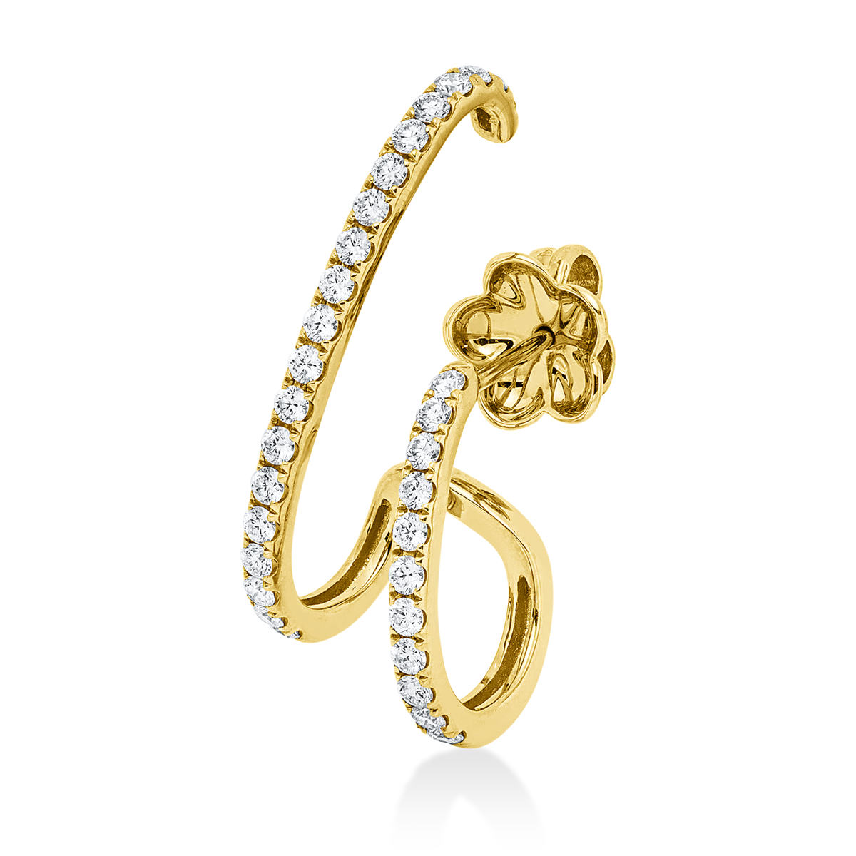 diamond full cut modern woman studs in yellow gold