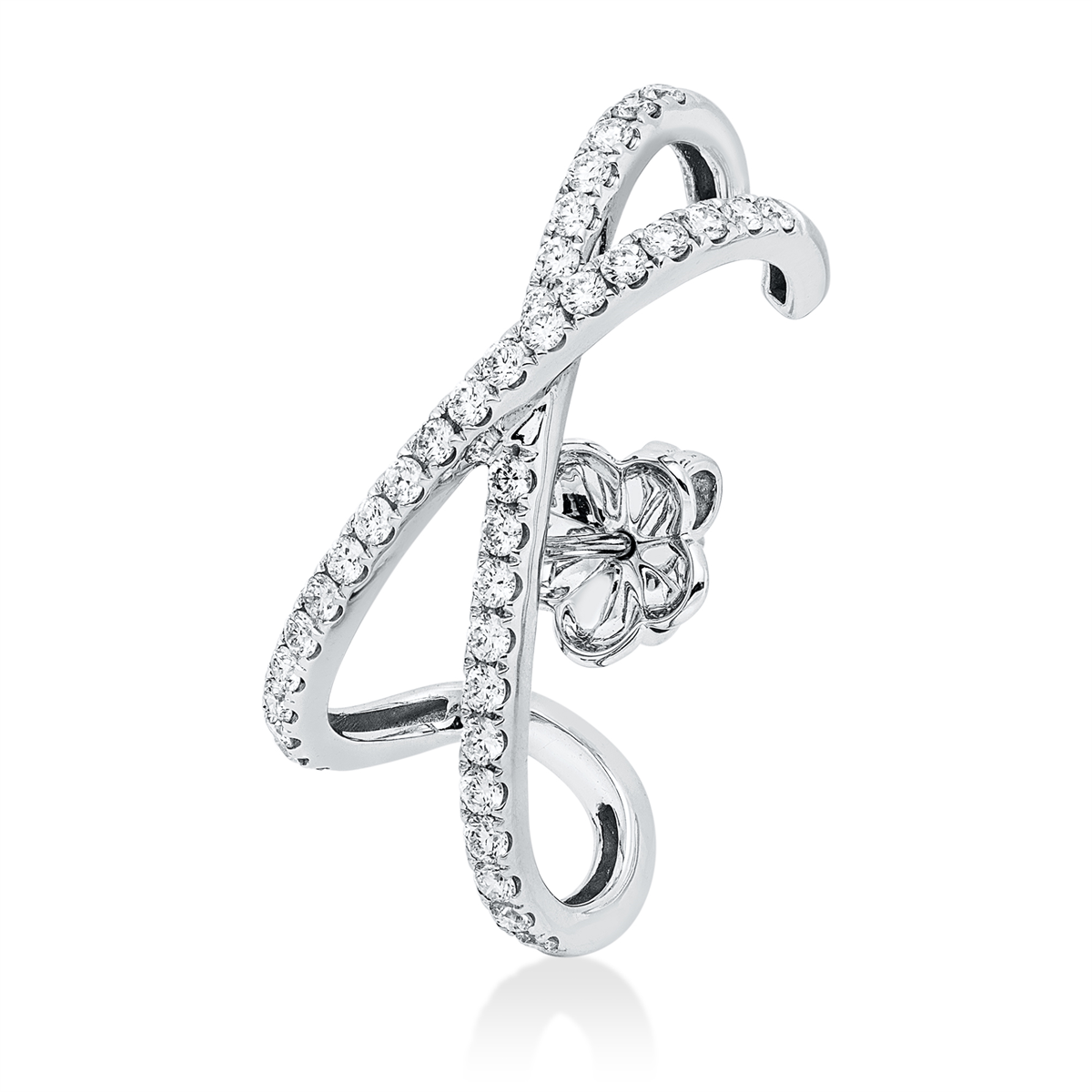 diamond full cut modern woman studs in white gold