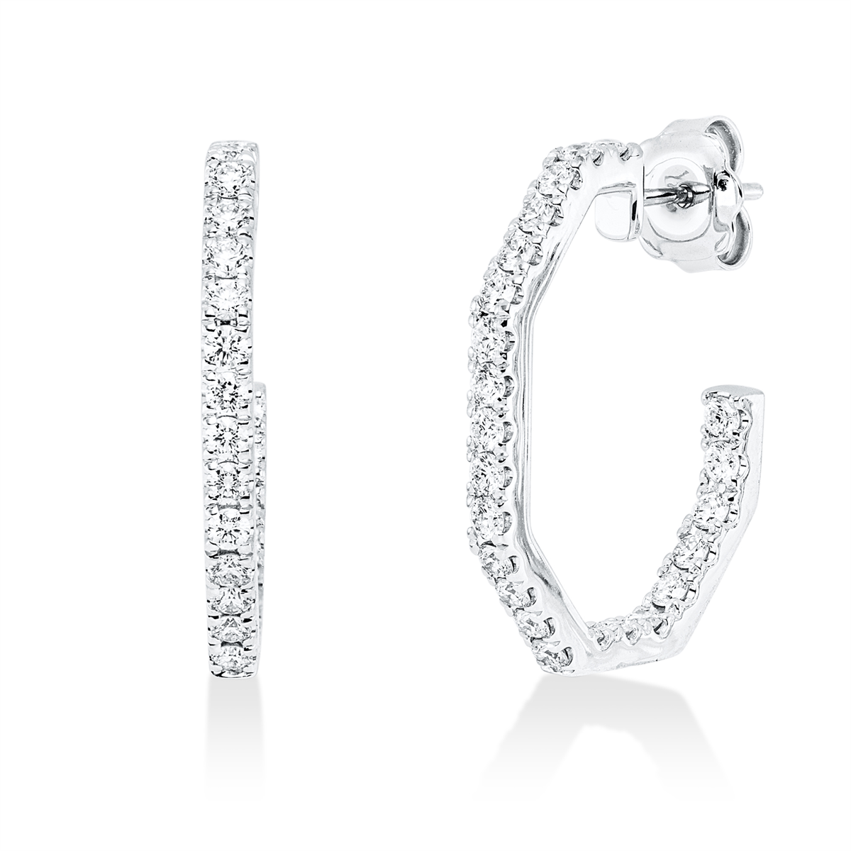 diamond full cut modern woman studs in white gold