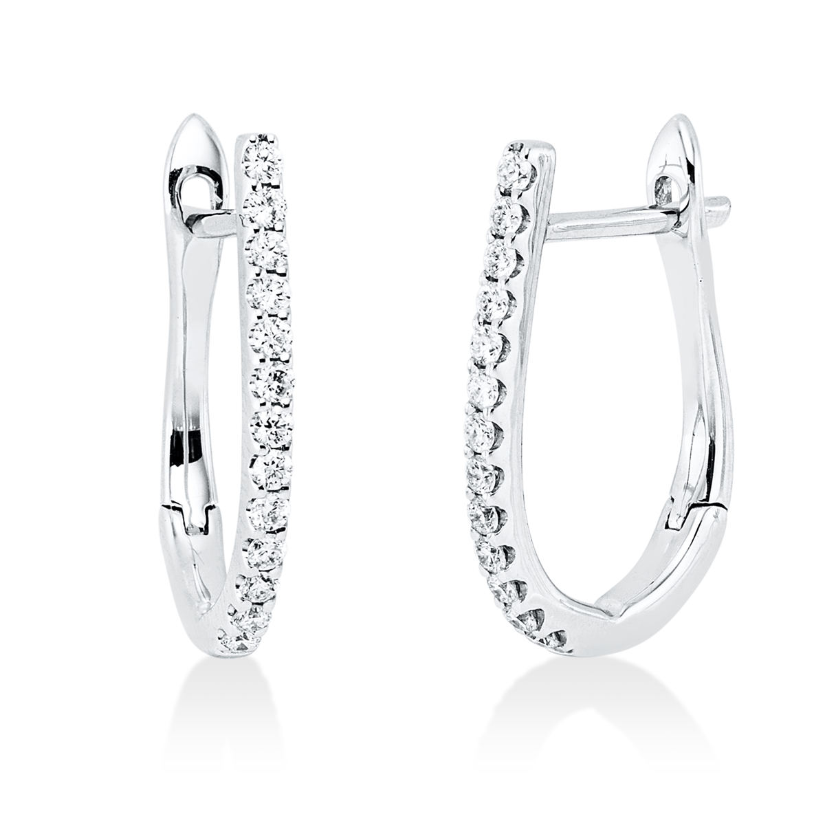diamond full cut modern woman hoops & huggies in white gold