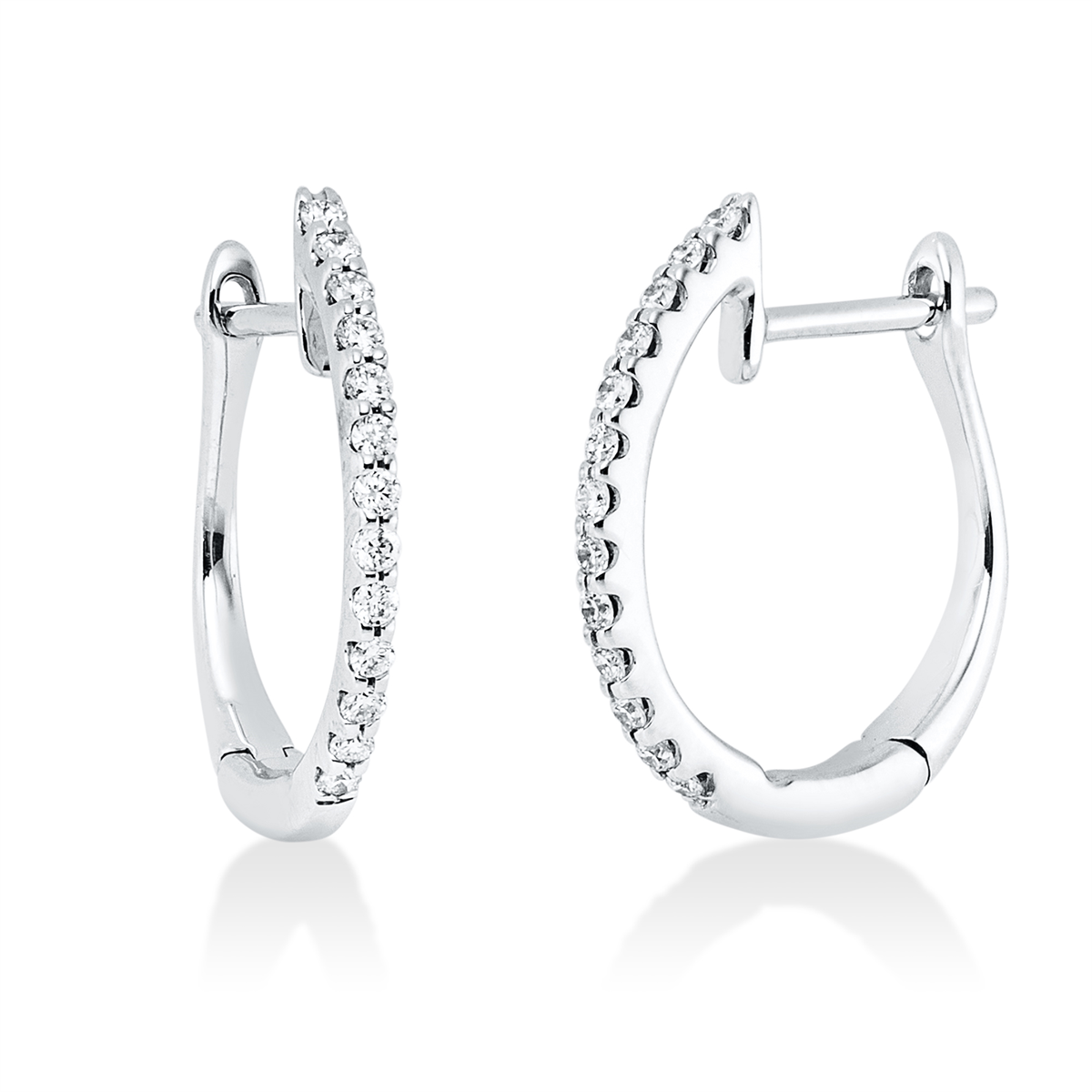 diamond full cut modern woman hoops & huggies in white gold