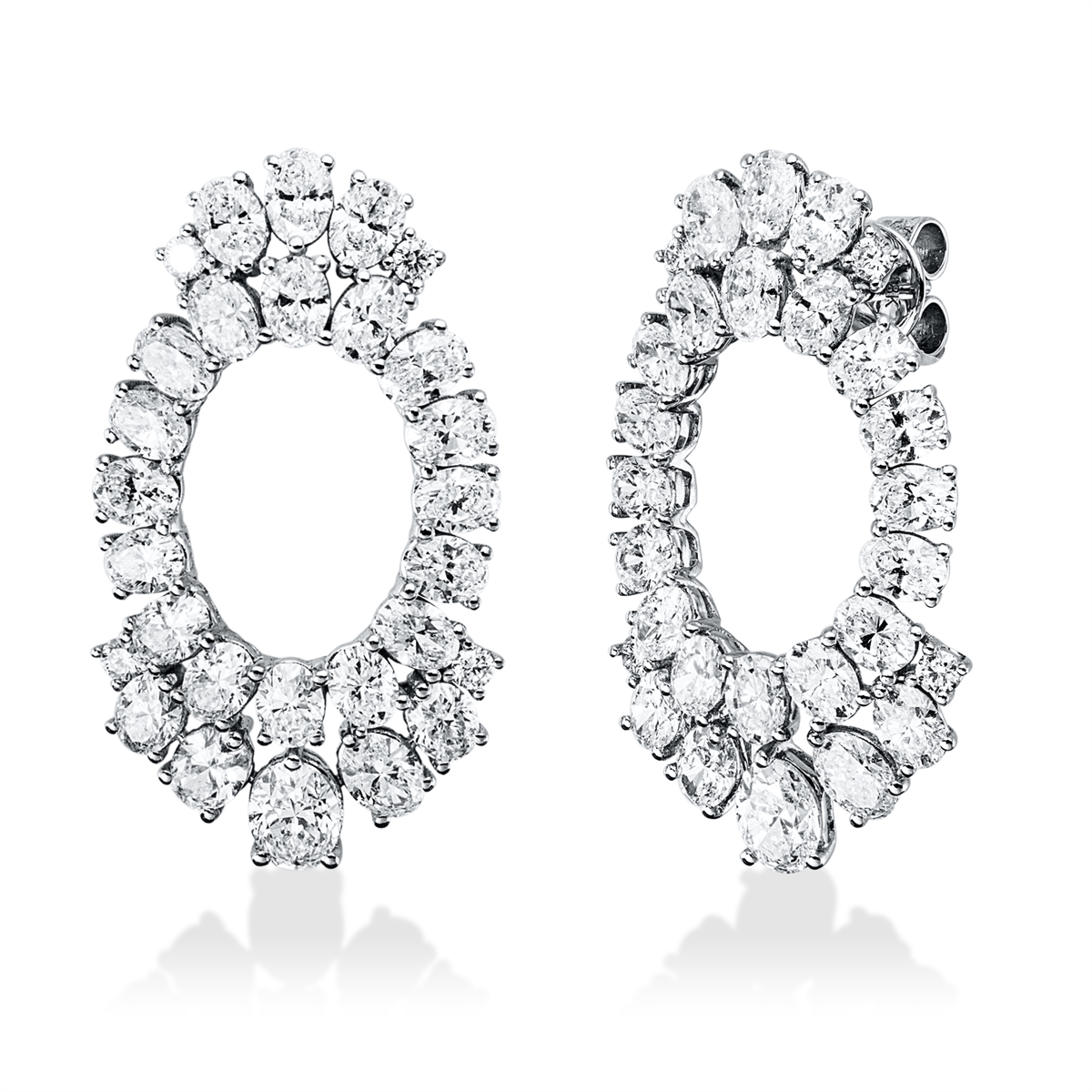 fantasy-cut exclusive studs in white gold