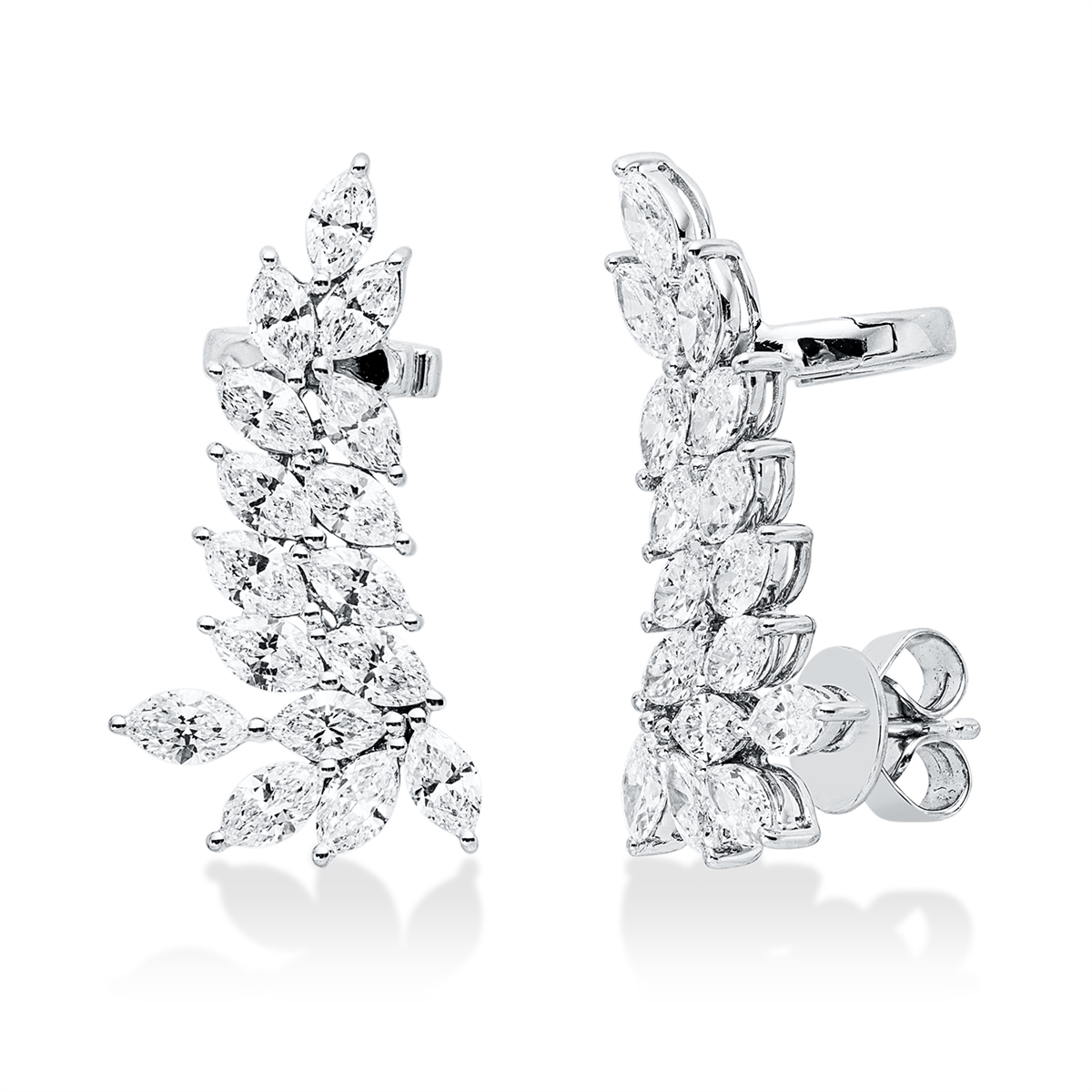 marquise multi-stone studs in white gold