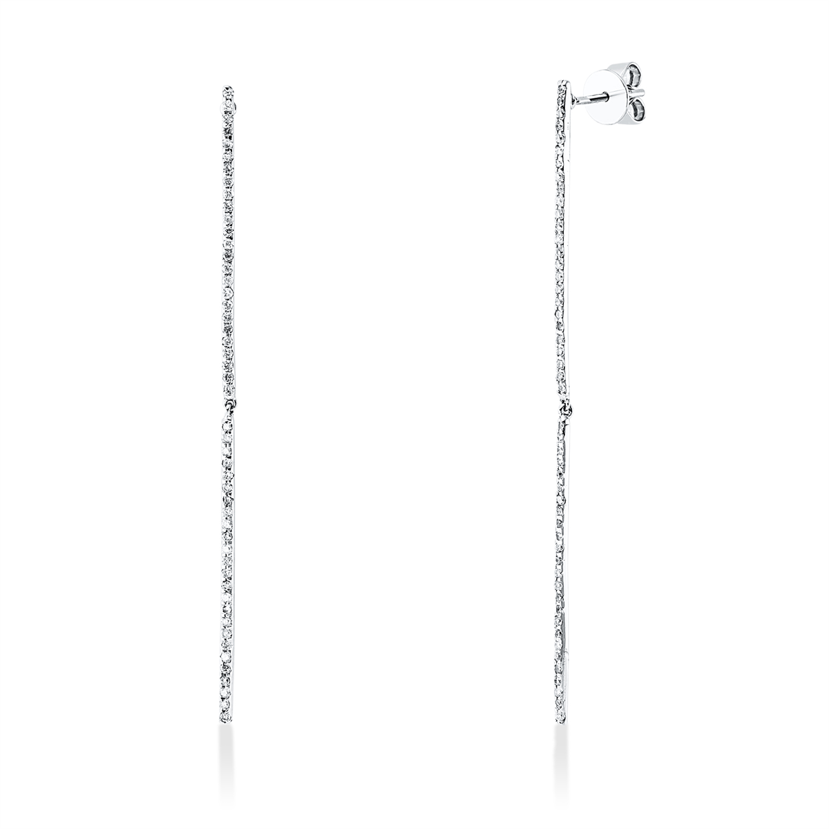 diamond full cut modern woman earrings in white gold