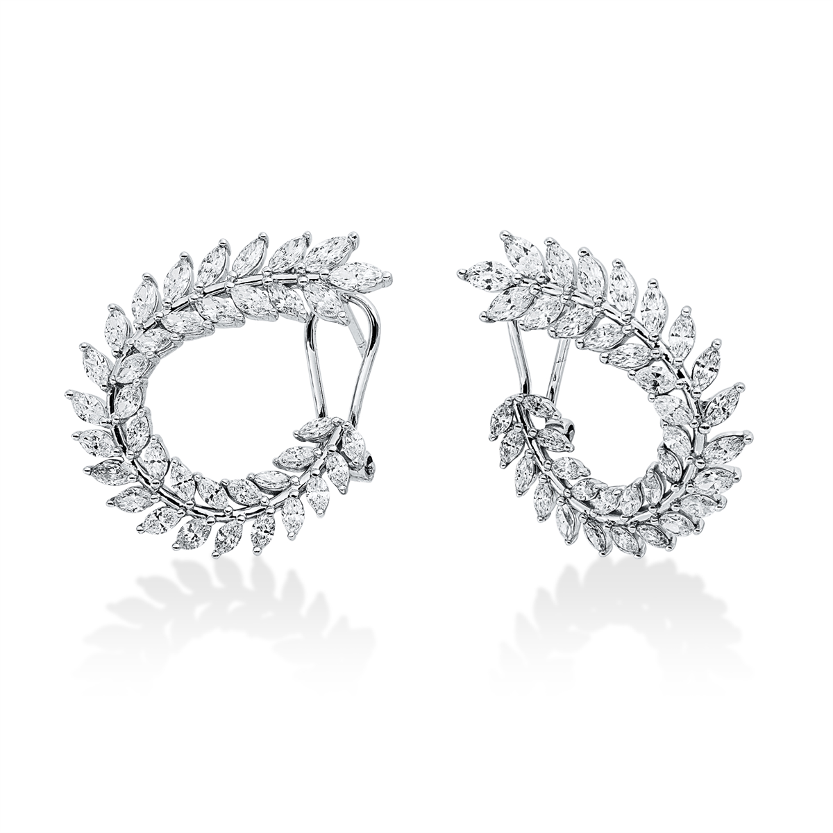 marquise multi-stone earrings in white gold