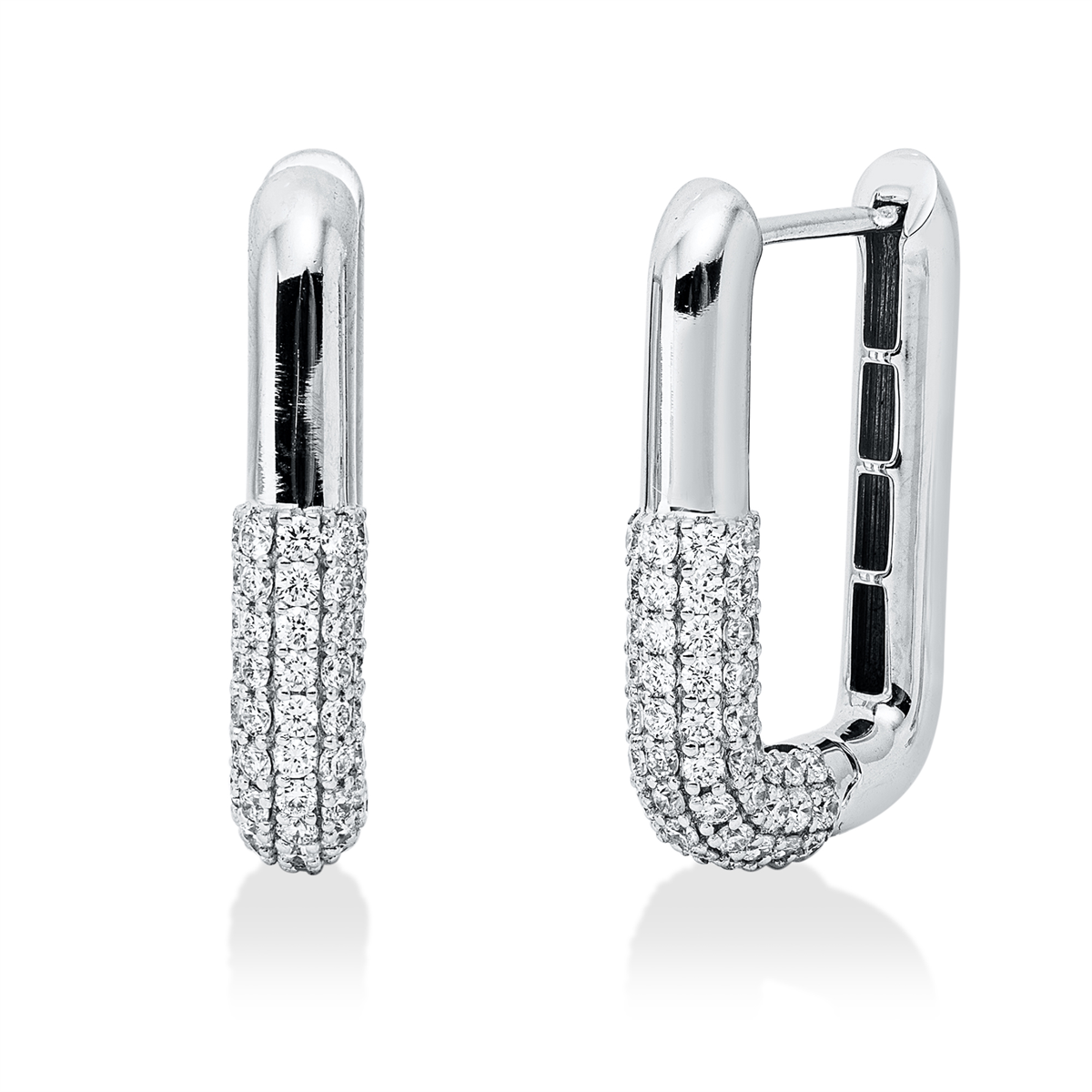 diamond full cut pavé hoops & huggies in white gold