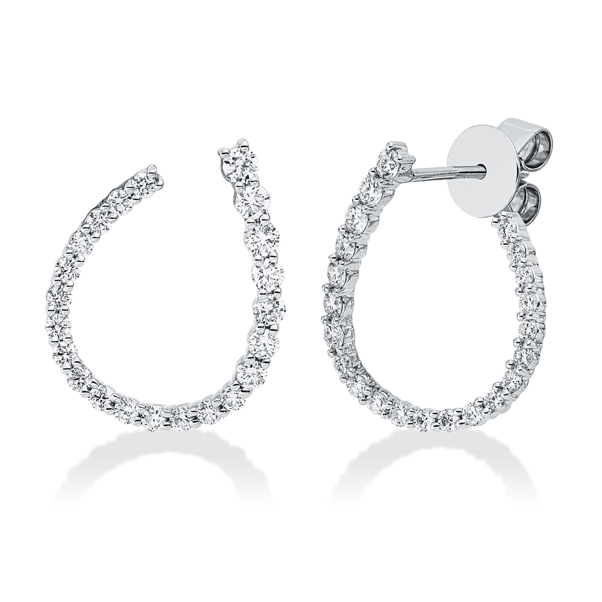diamond full cut modern woman studs in white gold