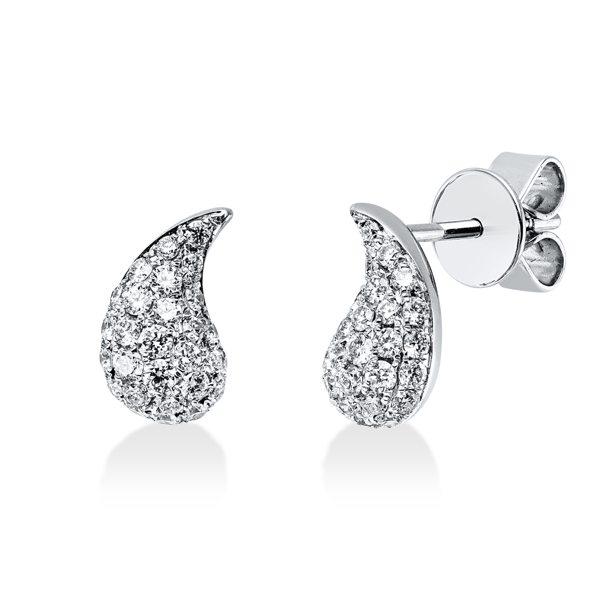 diamond full cut modern woman earrings in white gold