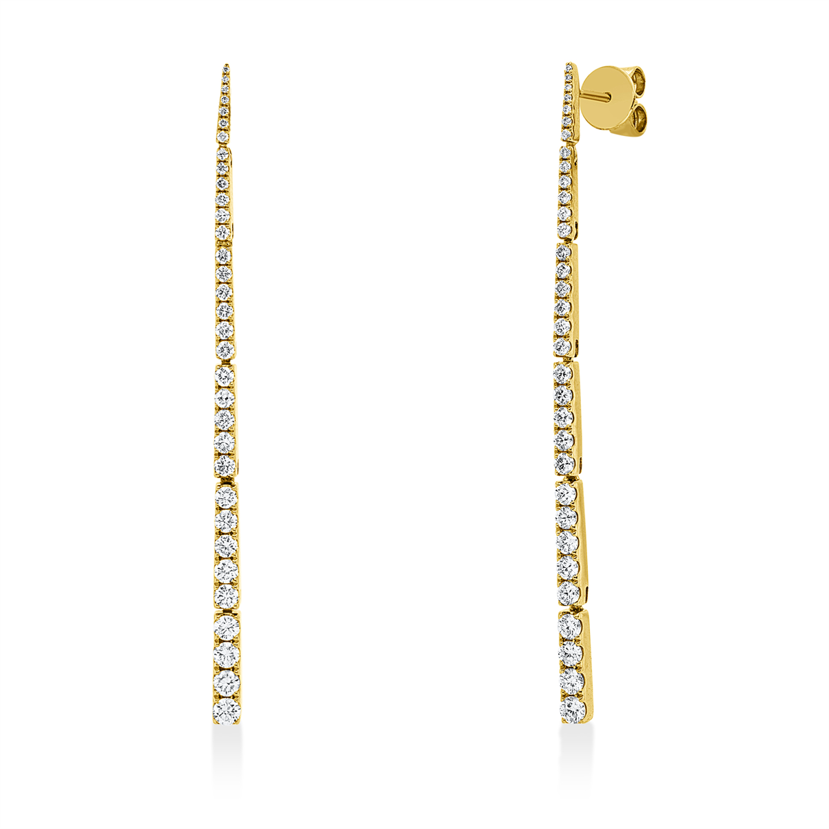 diamond full cut multi-stone earrings in yellow gold