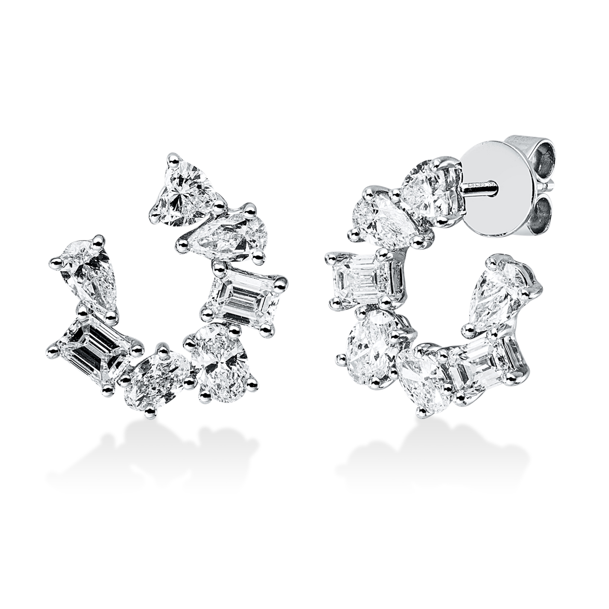 pear shape exclusive studs in white gold