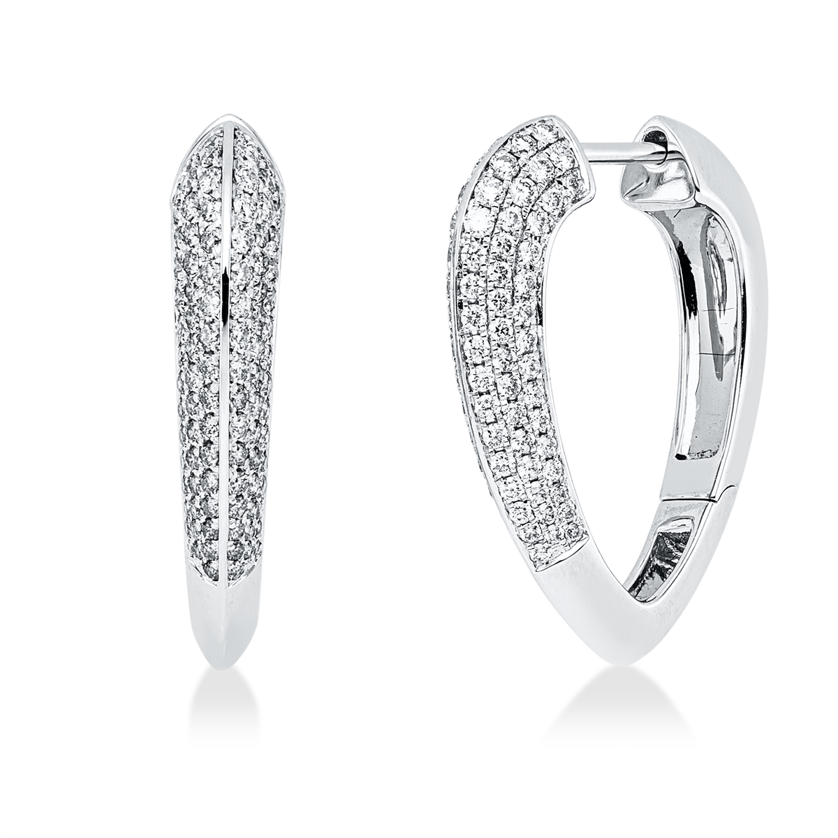 diamond full cut pavé hoops & huggies in white gold