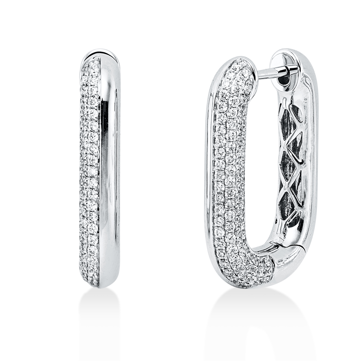 diamond full cut pavé hoops & huggies in white gold