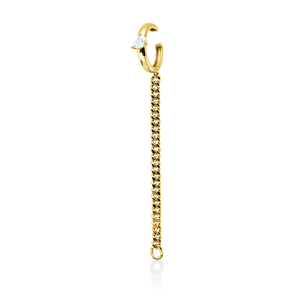 pear shape modern woman earrings in yellow gold