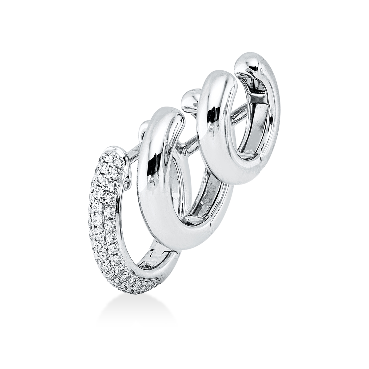 diamond full cut modern woman earrings in white gold