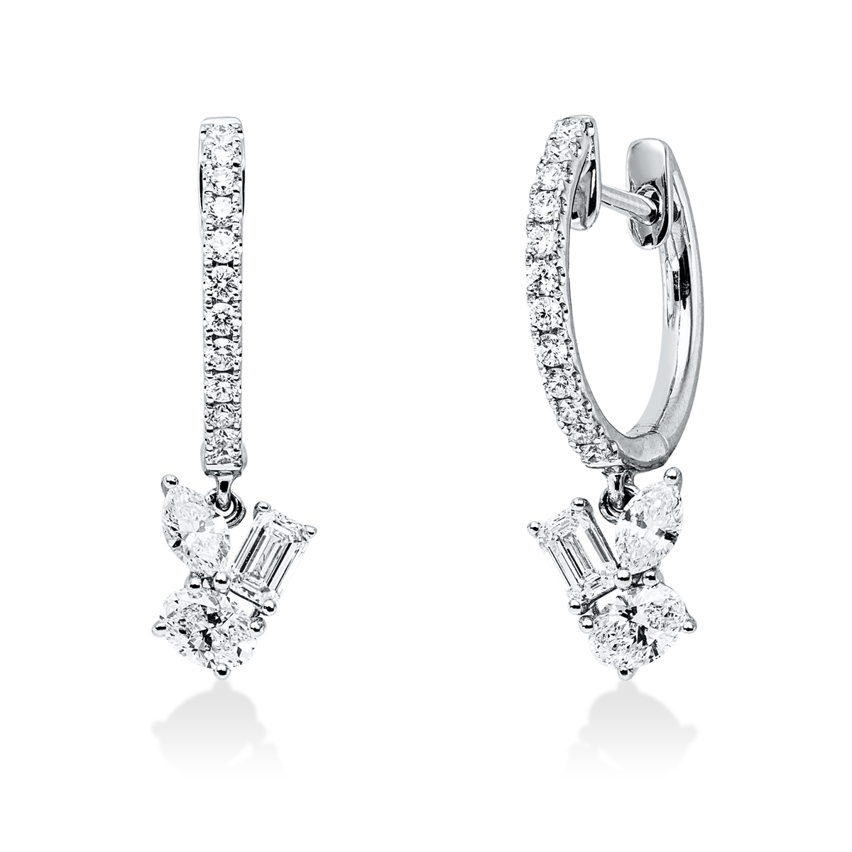diamond full cut exclusive earrings in white gold