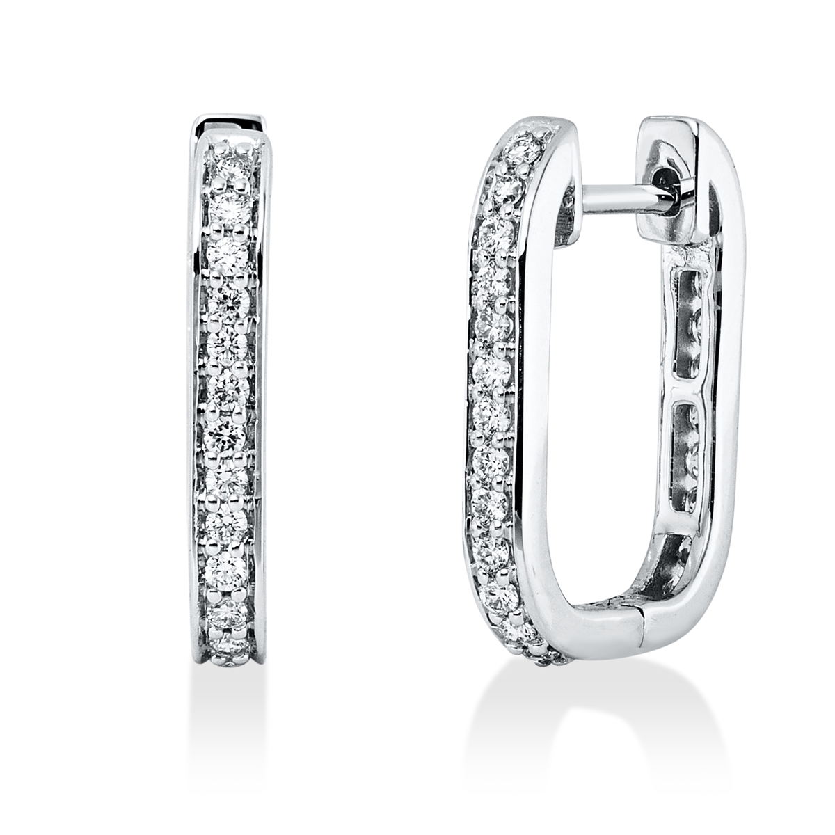 diamond full cut modern woman hoops & huggies in white gold