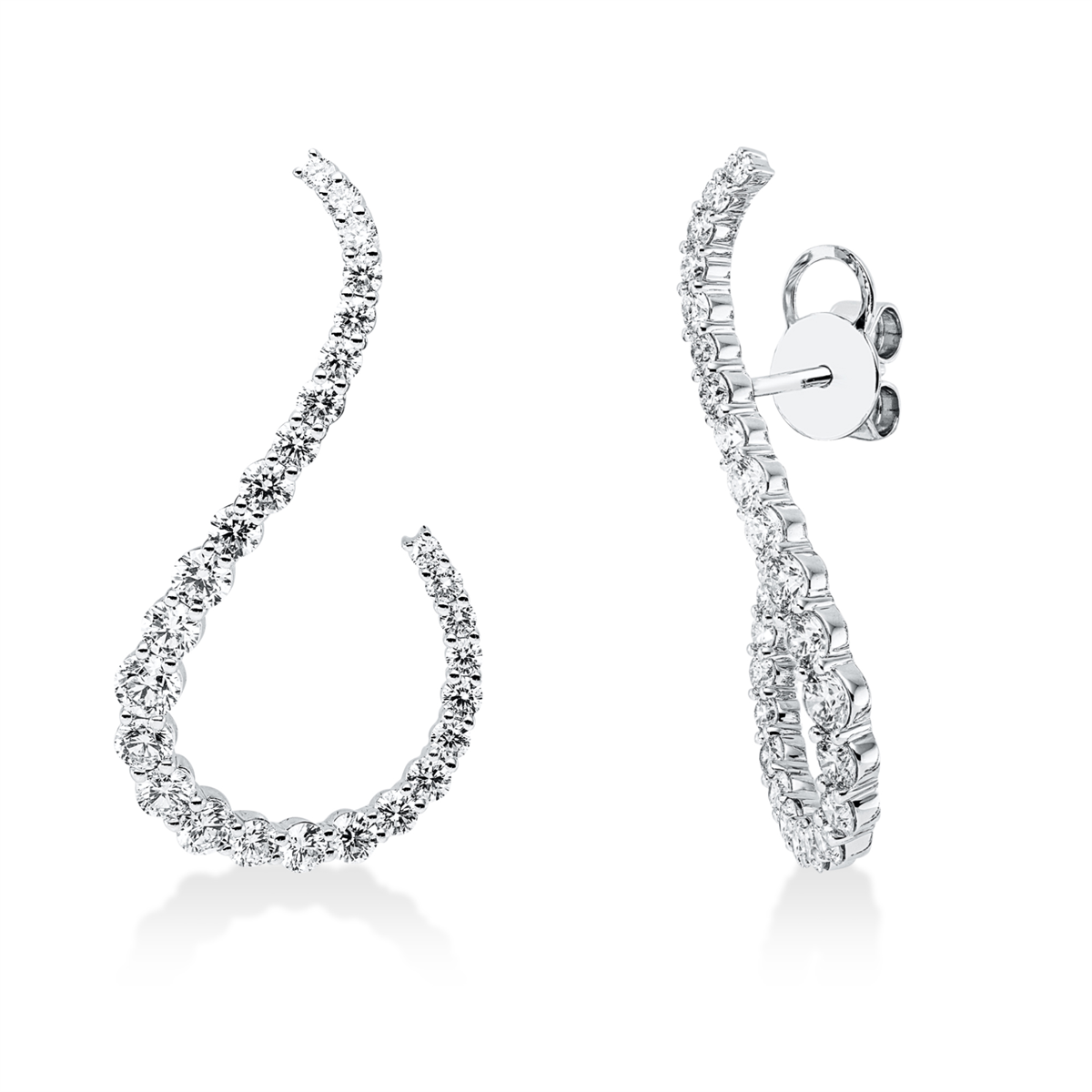 diamond full cut multi-stone studs in white gold
