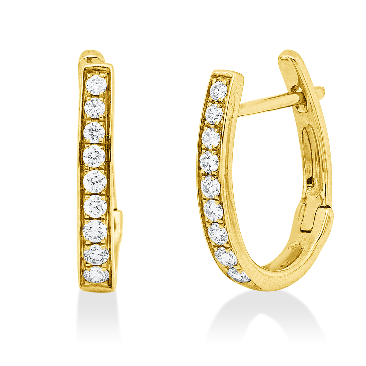 diamond full cut modern woman hoops & huggies in yellow gold