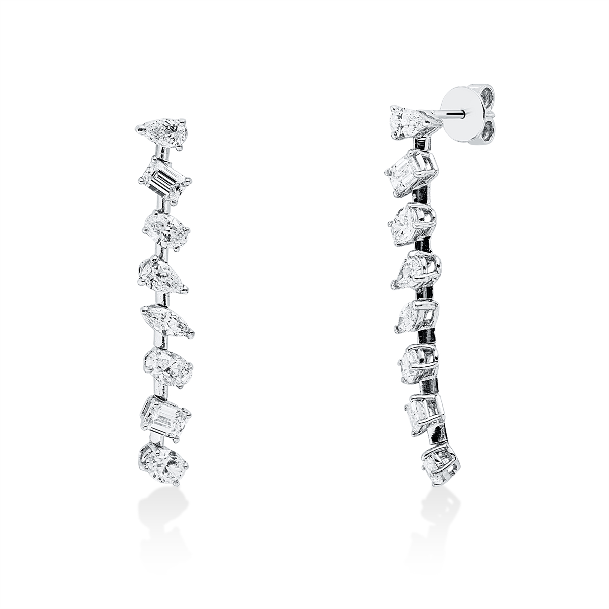 oval exclusive earrings in white gold