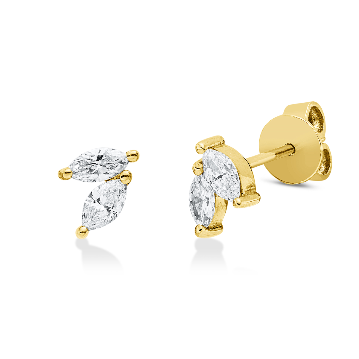 marquise modern woman studs in yellow gold
