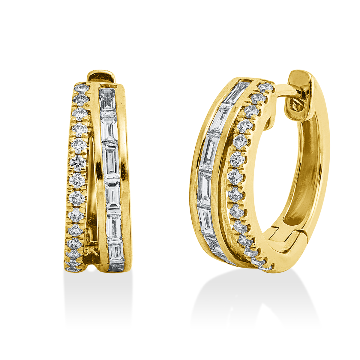 diamond full cut exclusive ear cuff in yellow gold