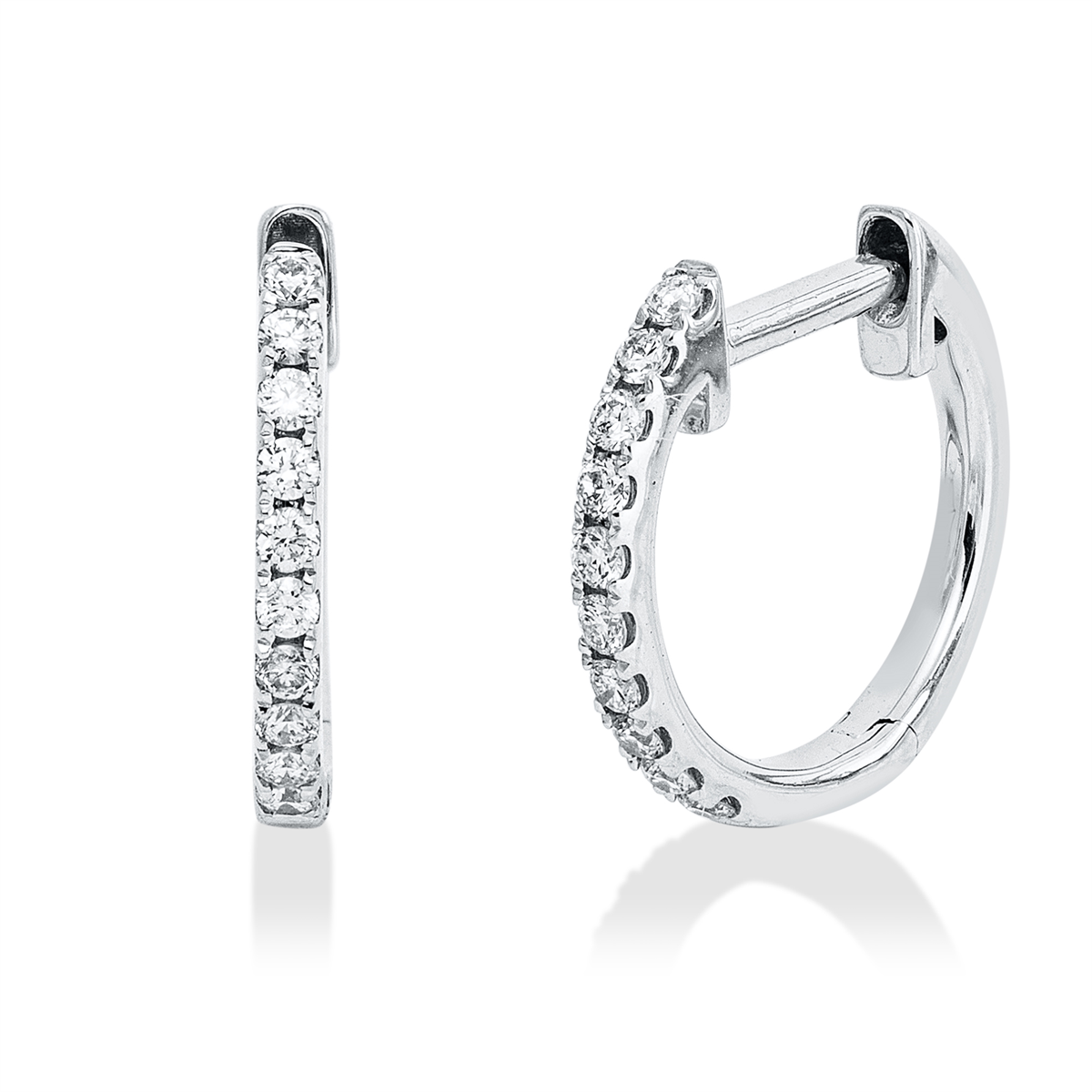 diamond full cut multi-stone hoops & huggies in white gold