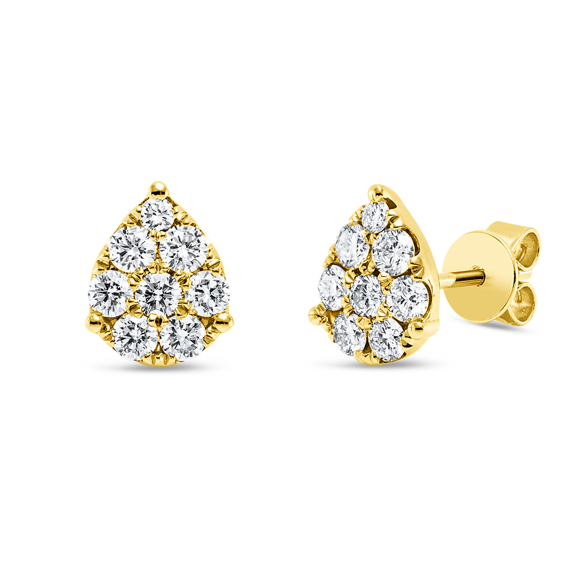 diamond full cut illusion classic earrings in yellow gold