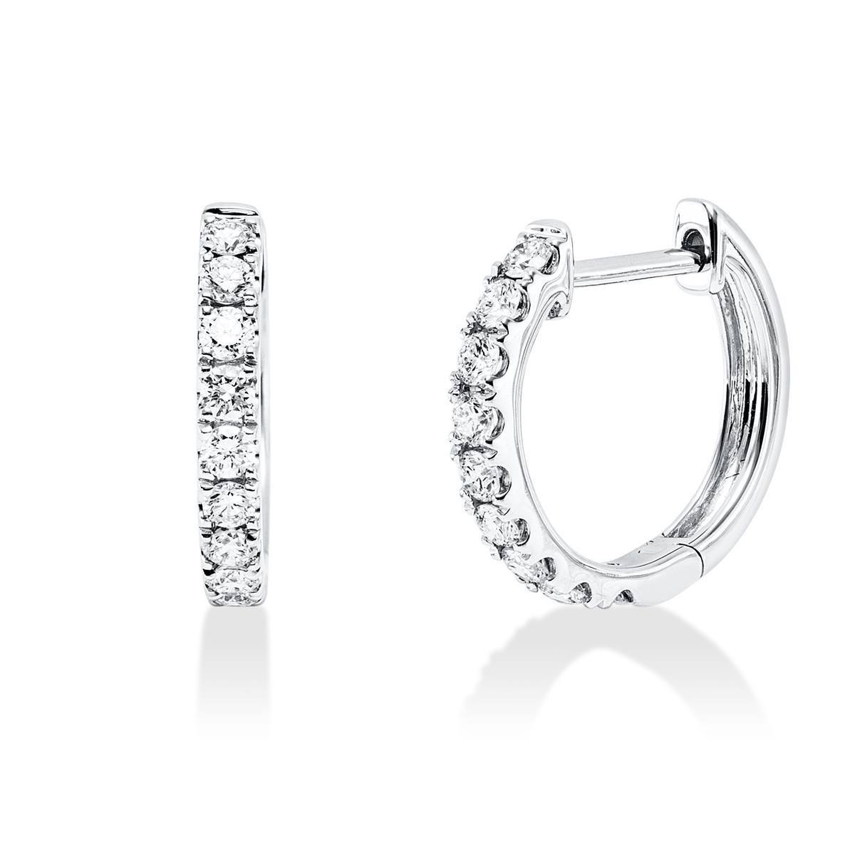 diamond full cut multi-stone hoops & huggies in white gold