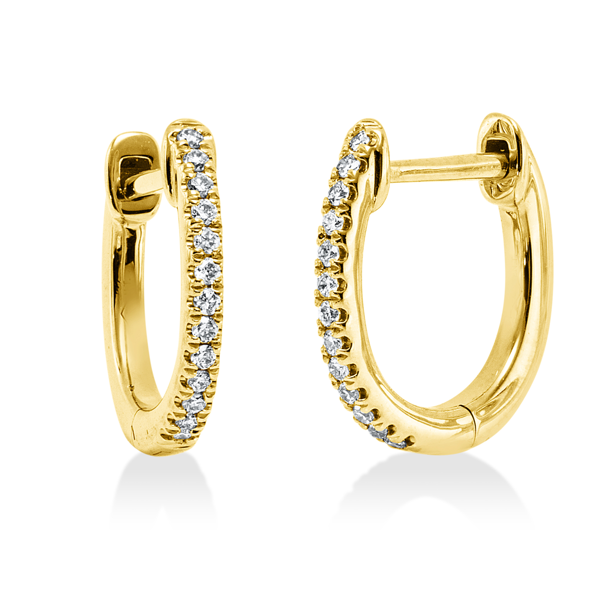 diamond full cut multi-stone hoops & huggies in yellow gold