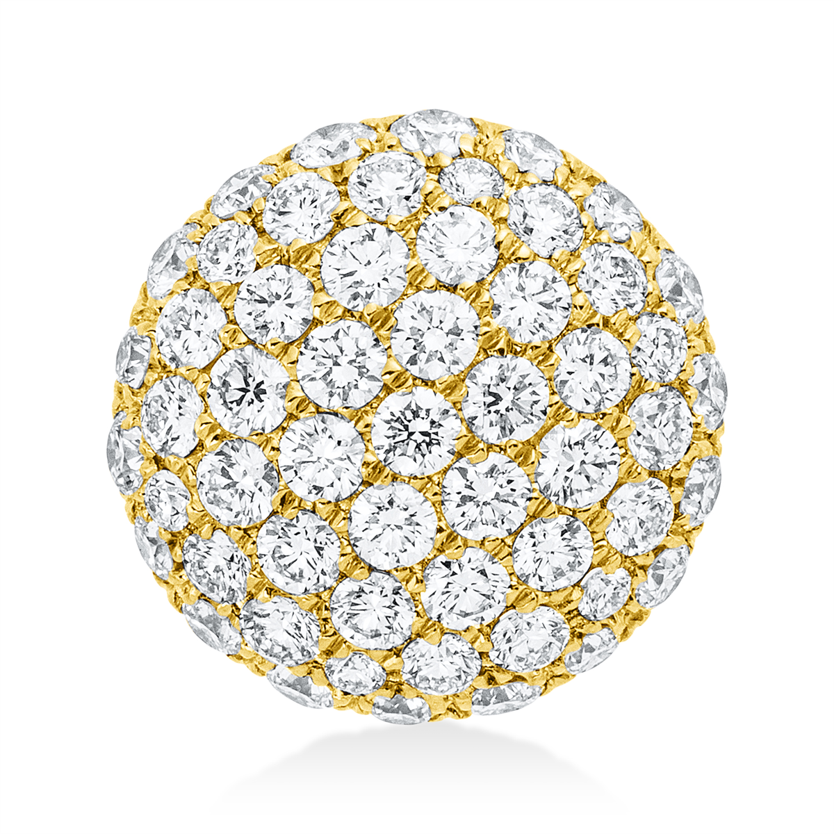 diamond full cut pavé pendant in yellow gold