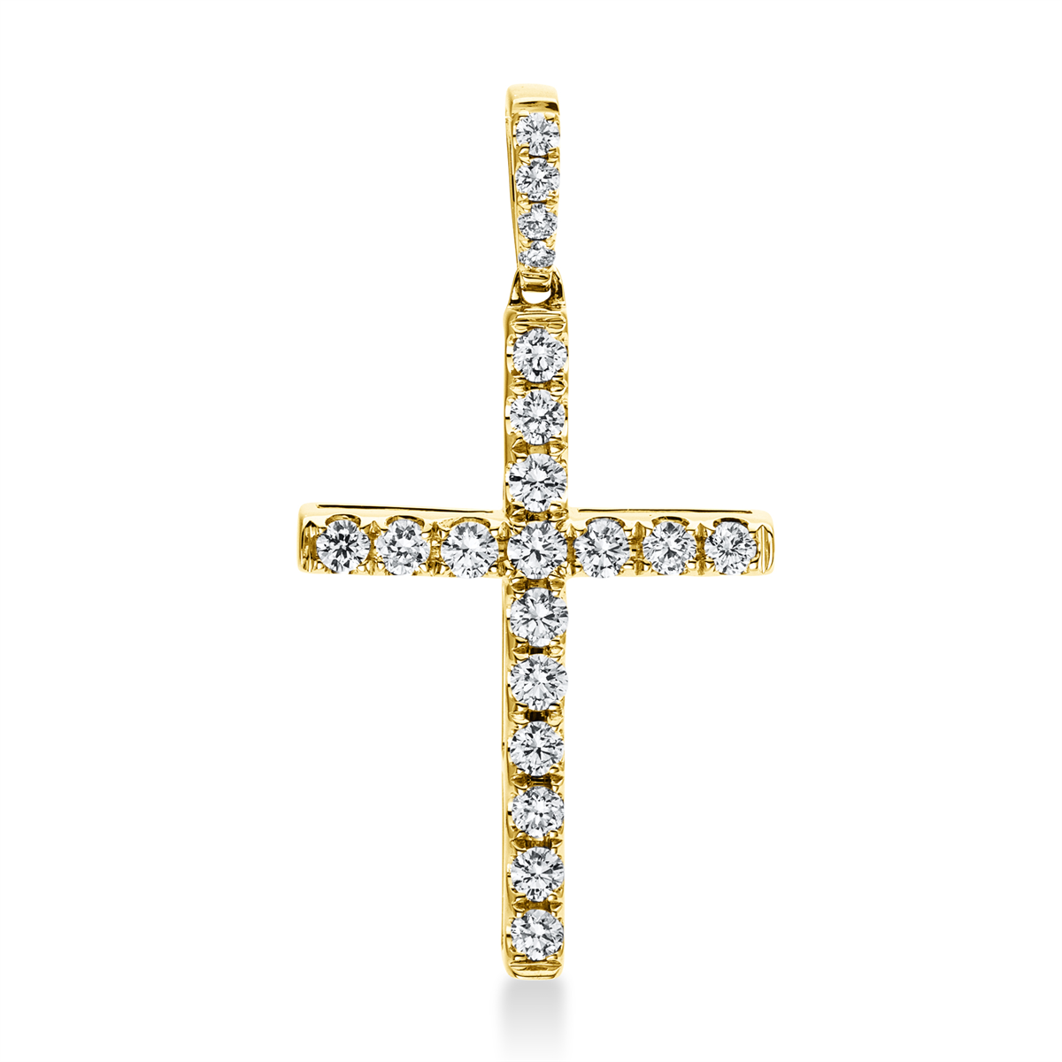 diamond full cut cross pendant in yellow gold