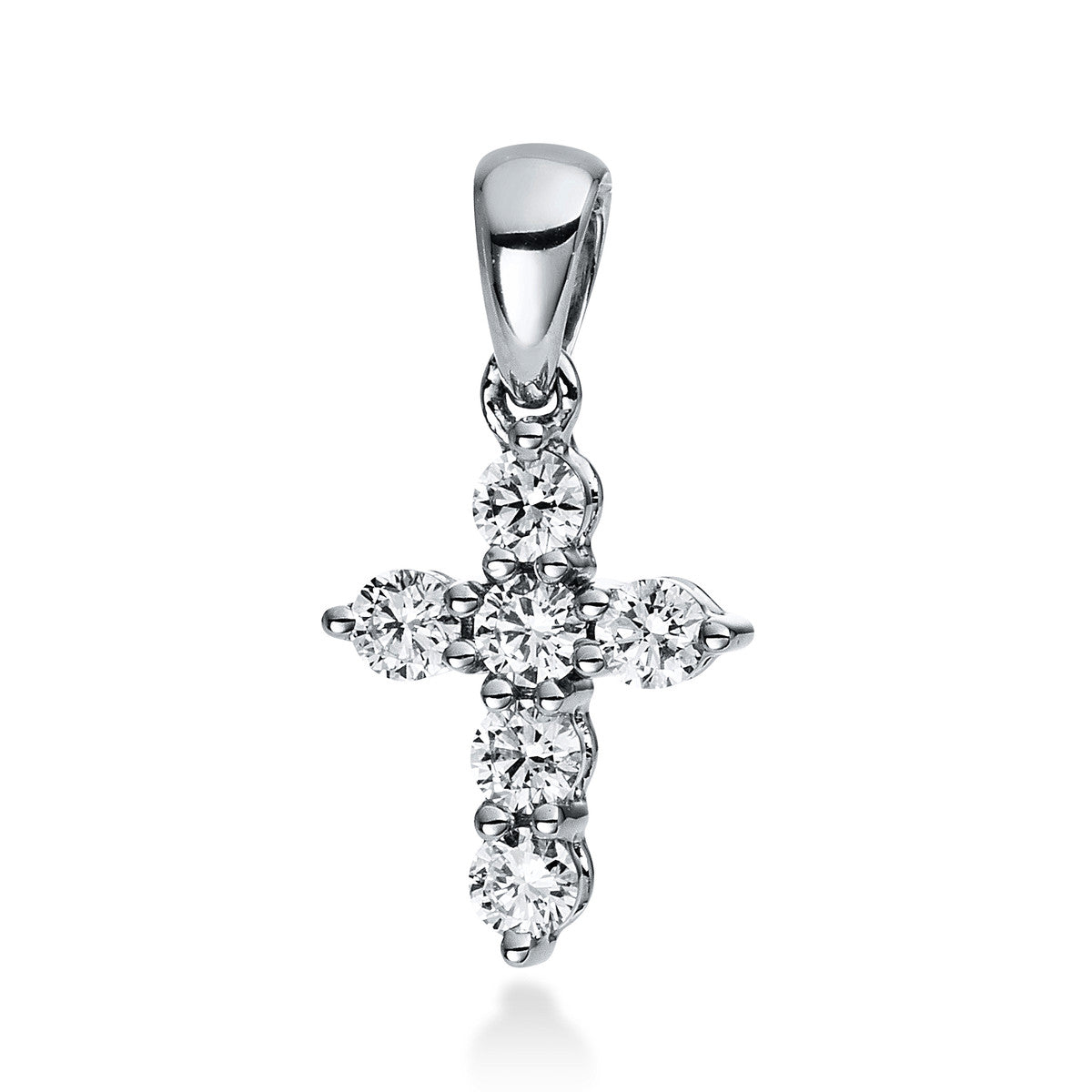 diamond full cut cross pendant in white gold