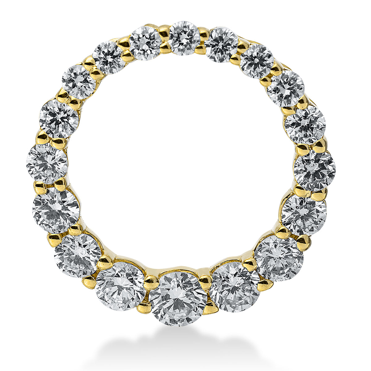 diamond full cut modern woman pendant in yellow gold