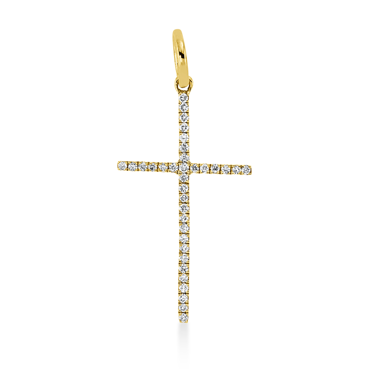 diamond full cut cross pendant in yellow gold