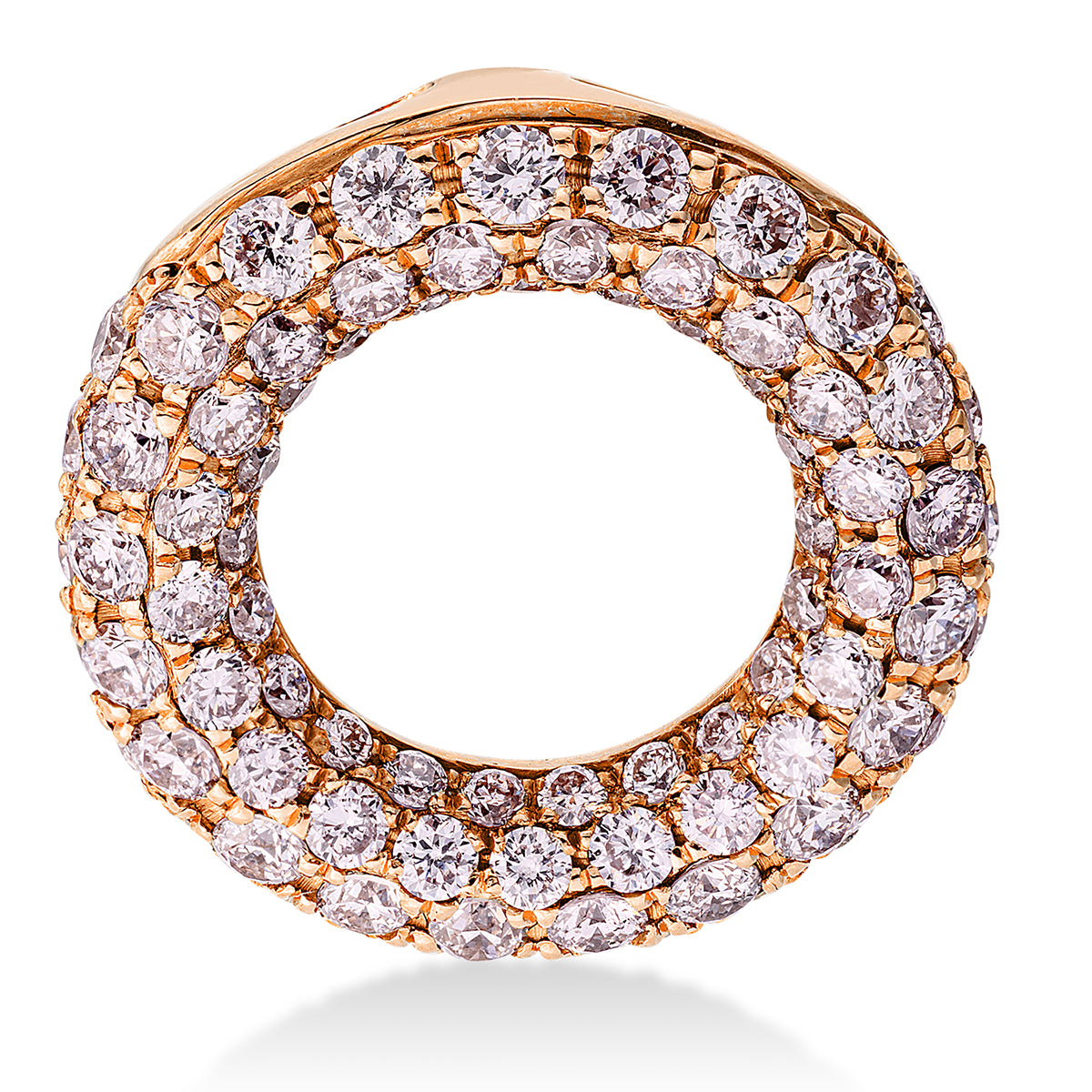 diamond full cut pavé pendant in red gold