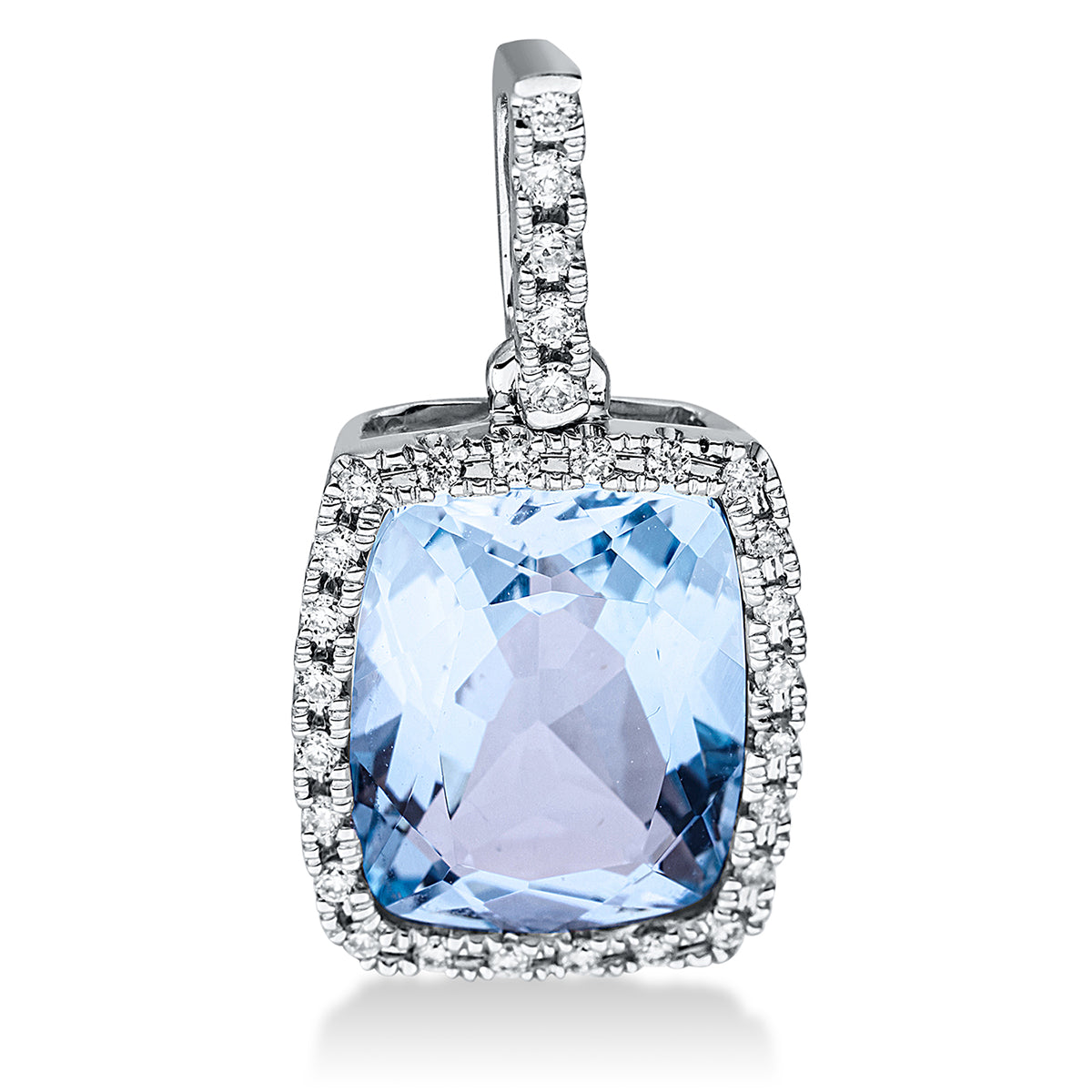 diamond full cut topaz colored stone fashion pendant in white gold