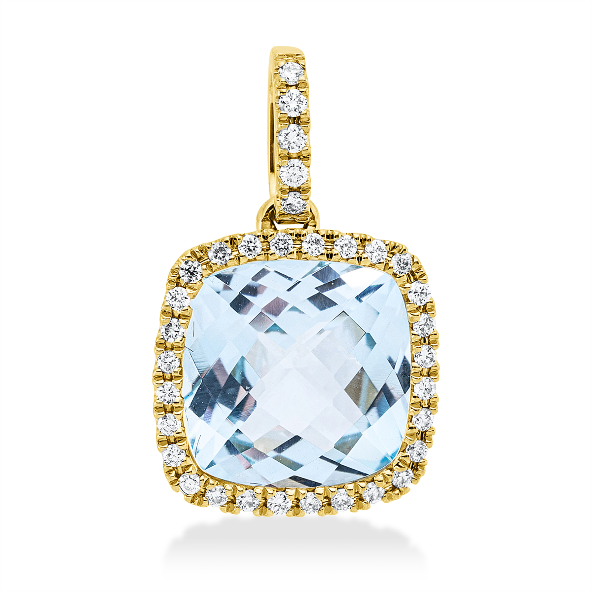 diamond full cut topaz colored stone fashion pendant in yellow gold
