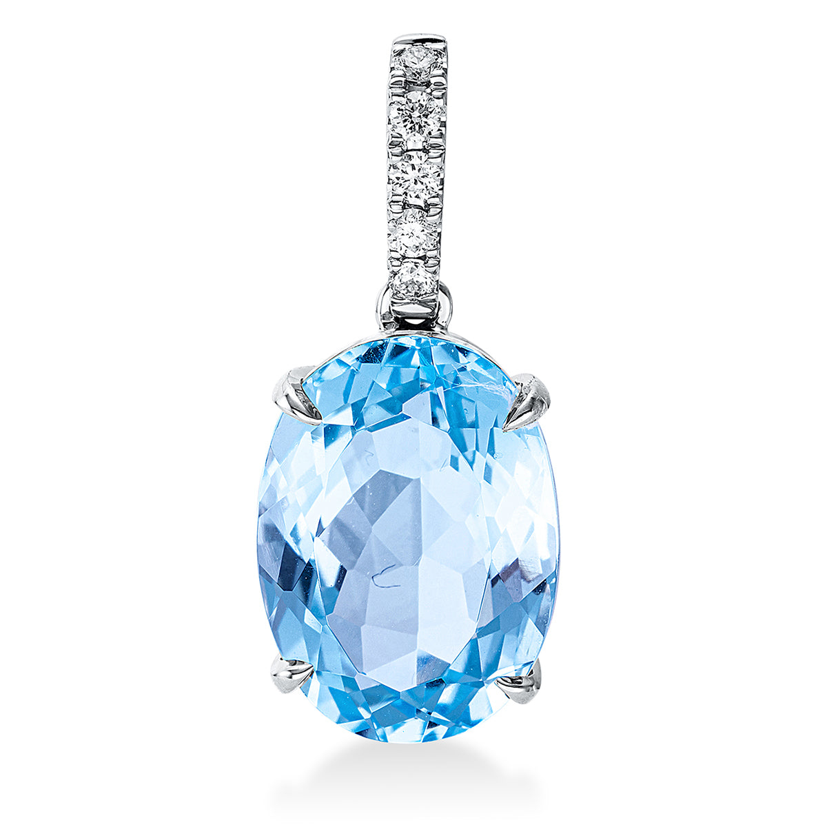 diamond full cut topaz colored stone fashion pendant in white gold