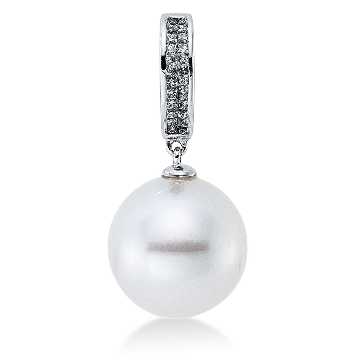 princess pearl pendant in white gold