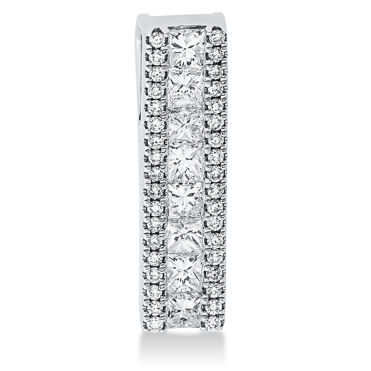 diamond full cut modern woman pendant in white gold