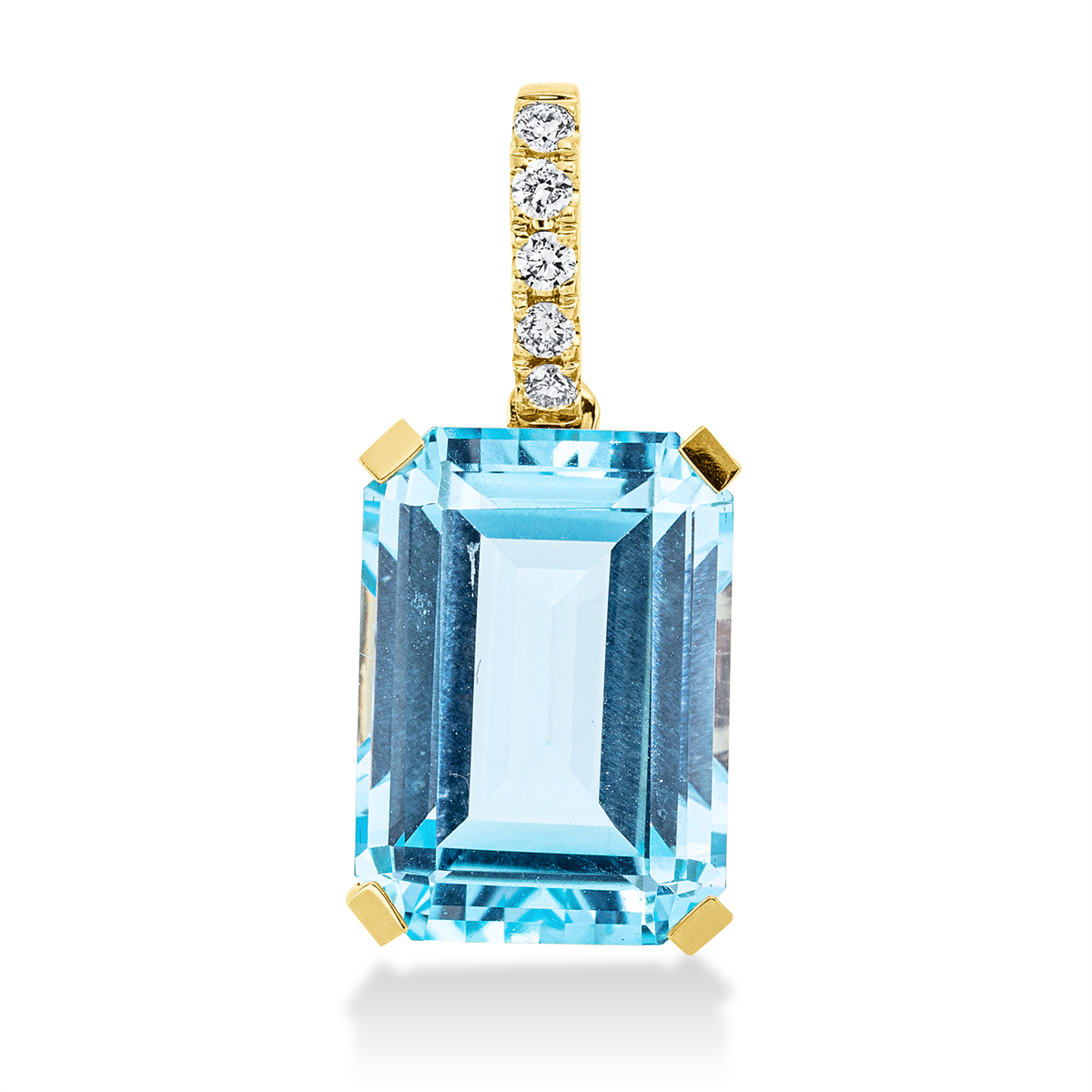 diamond full cut topaz colored stone fashion pendant in yellow gold