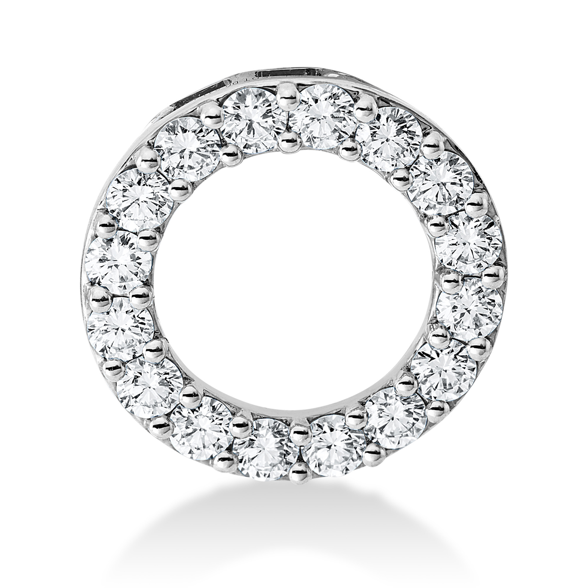 diamond full cut modern woman pendant in white gold