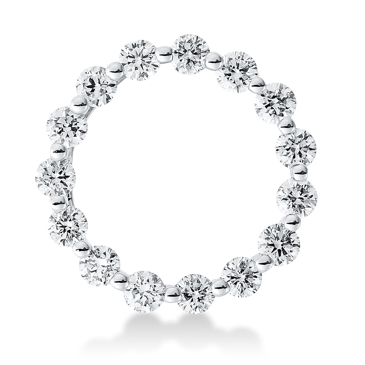 diamond full cut modern woman pendant in white gold