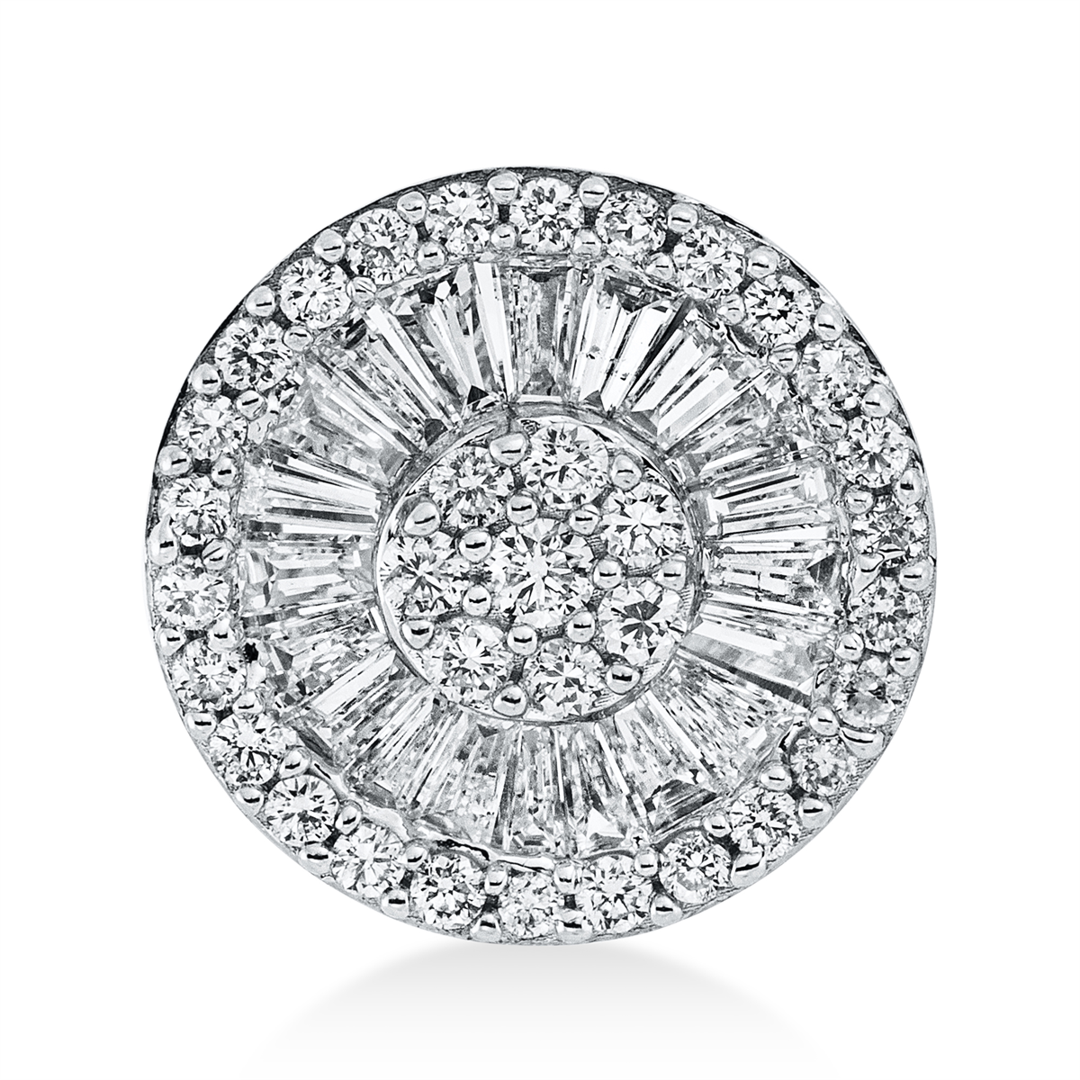 diamond full cut baguette illusion pendant in yellow gold