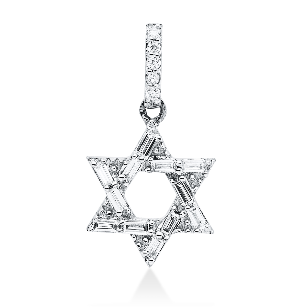 diamond full cut symbol pendant in white gold