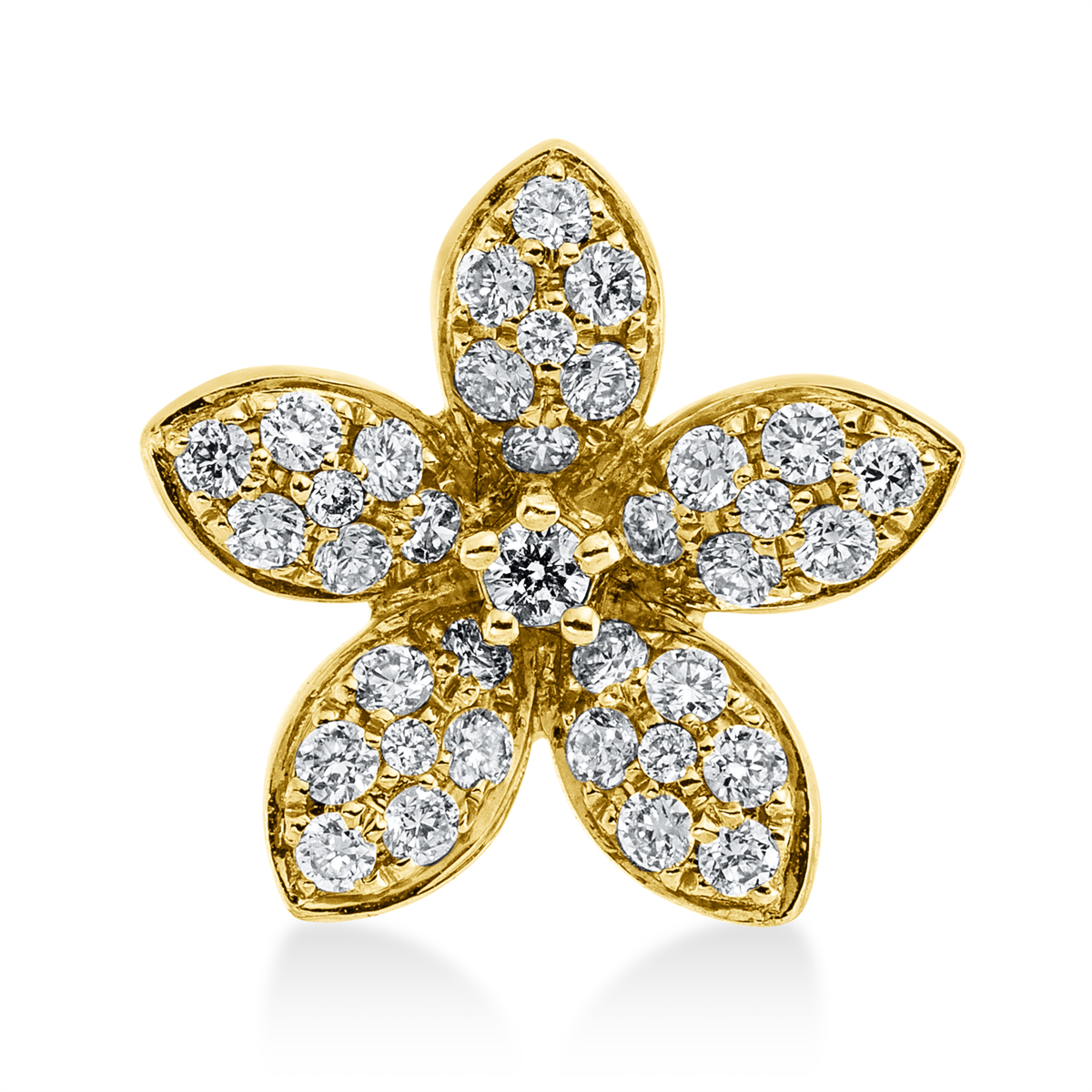 diamond full cut modern woman pendant in yellow gold